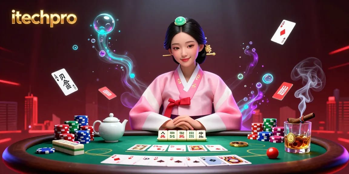 Experience engaging poker action with itechpro in an ultra-detailed casino illustration.