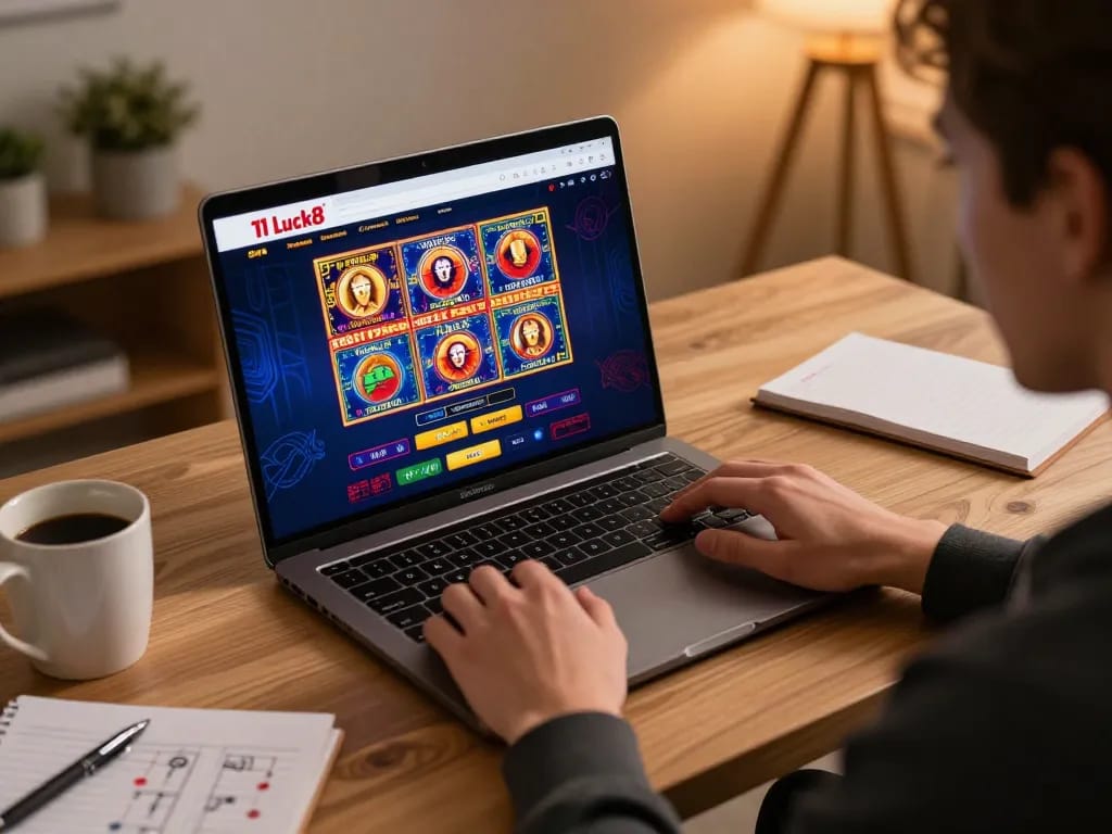 Engaging gameplay on 11 luck8 online casino platform in a cozy home setting