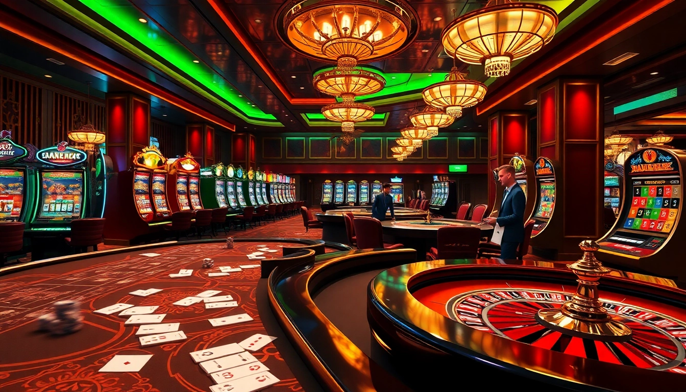 Players enjoying games at a luxurious casino, showcasing the excitement of BL555's gaming experience.
