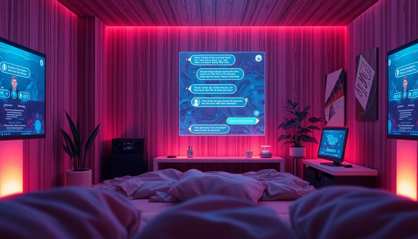 Explore the innovative world of sex ai with a friendly AI chatbot in a cozy digital setting.