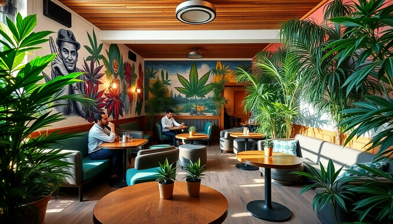 Vibrant setting at Weed Club Lloret De Mar, inviting lounge and greenery.