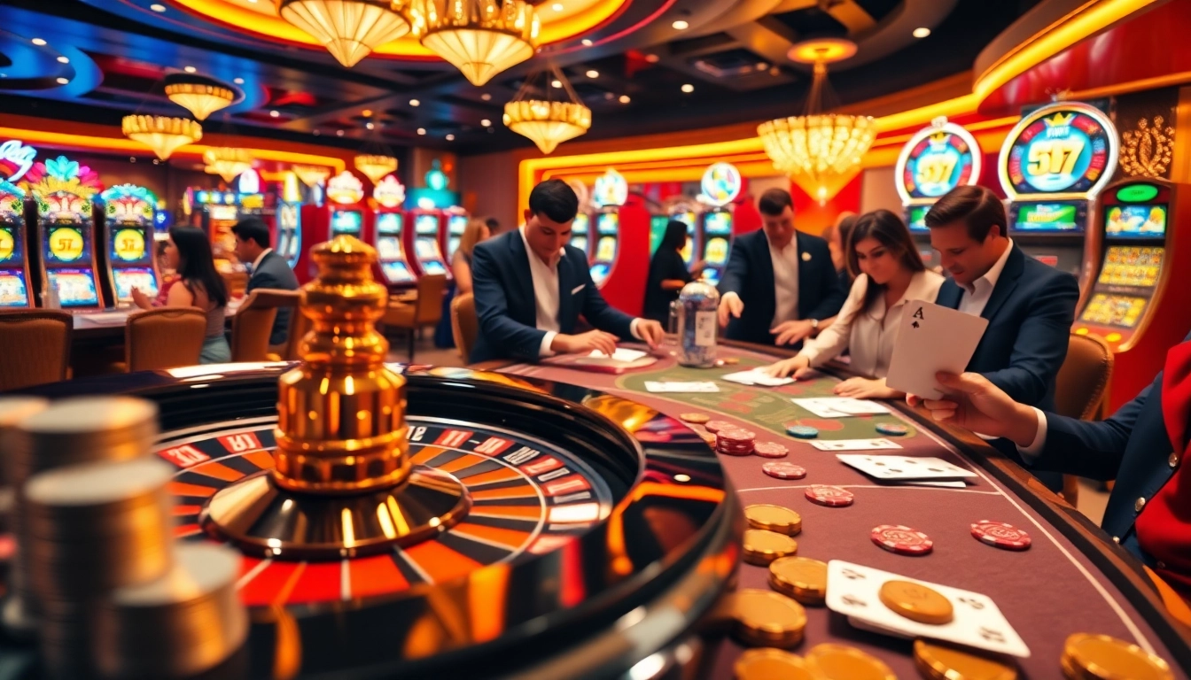 Experience the thrill of iwins at an elegant casino filled with poker chips and roulette excitement.