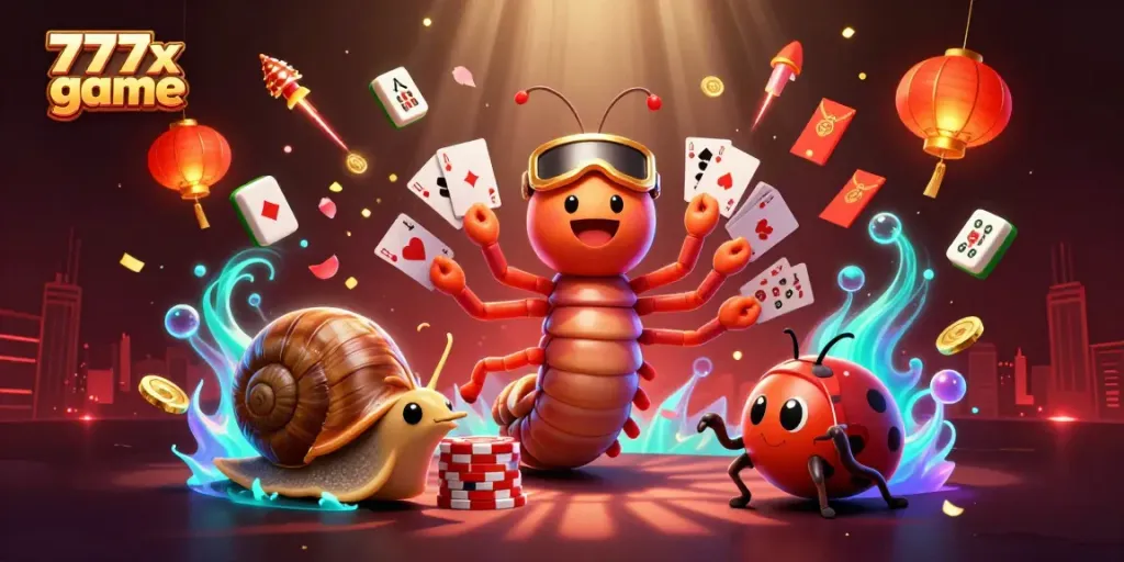 Engage in exciting wins with the vibrant 777x game featuring colorful casino characters and elements.