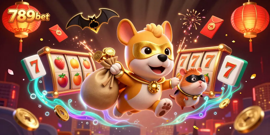 Play and win big with 789bet's immersive gaming experience featuring a superhero dog and casino elements.