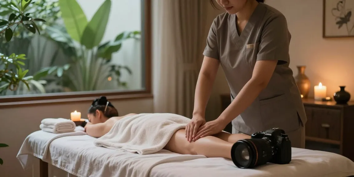 Relaxing 인덕원출장안마 experience in a serene massage room with calming decor.