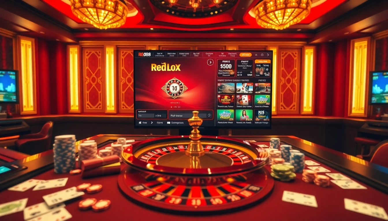 Engaging scene featuring red88 lô đề betting and colorful casino chips on a sleek table.