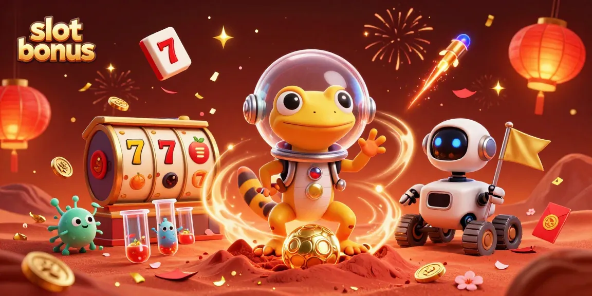 Slot bonus mengungkap kemewahan kasino emas di Mars dengan karakter unik dan elemen permainan.