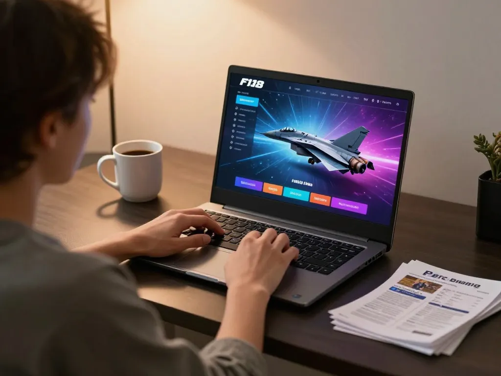 F168 player engaged in online casino gaming with vibrant interface and strategy notes