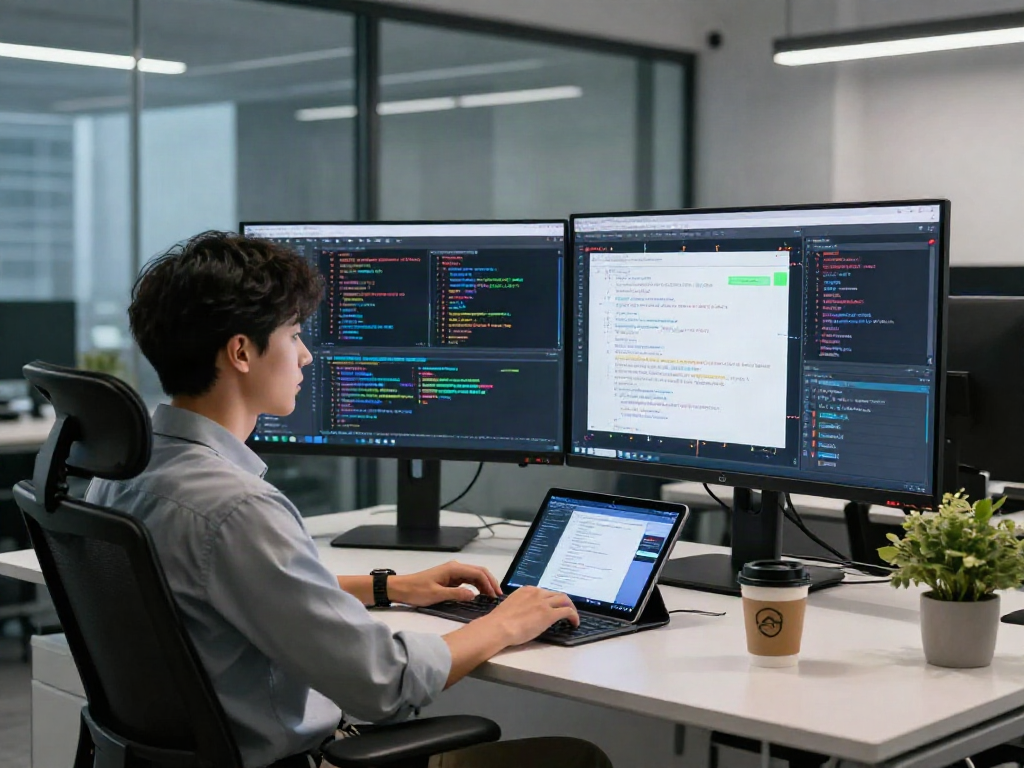 AI NSFW content moderation workspace with advanced algorithms and vibrant displays