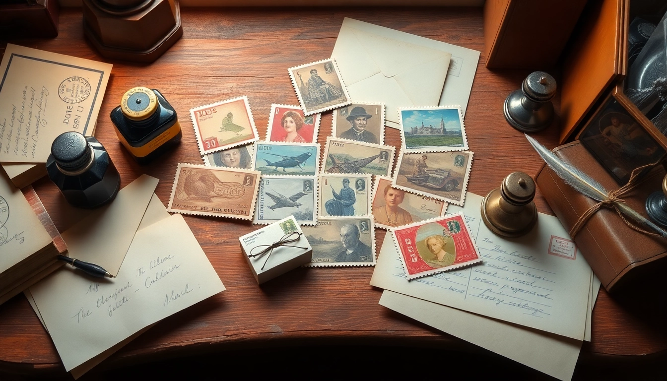 Discover cheap large letter stamps showcased on a vintage postal desk surrounded by classic props.