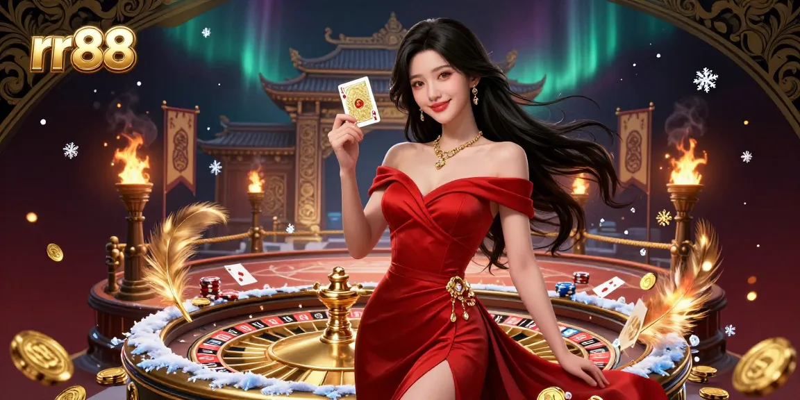 Experience thrilling gameplay with rr88's vibrant casino illustration featuring dynamic elements, iconic games, and stunning visuals.
