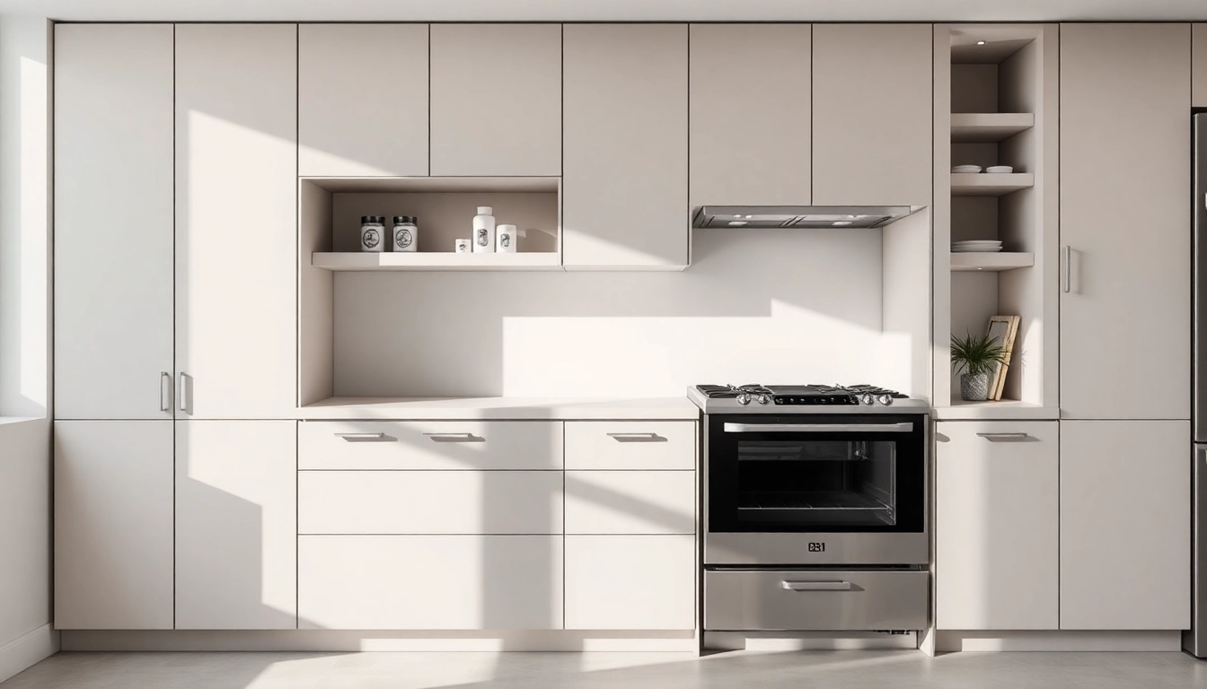 Showcase elegant уреди за вграждане in a modern kitchen setting, highlighting their stylish integration.