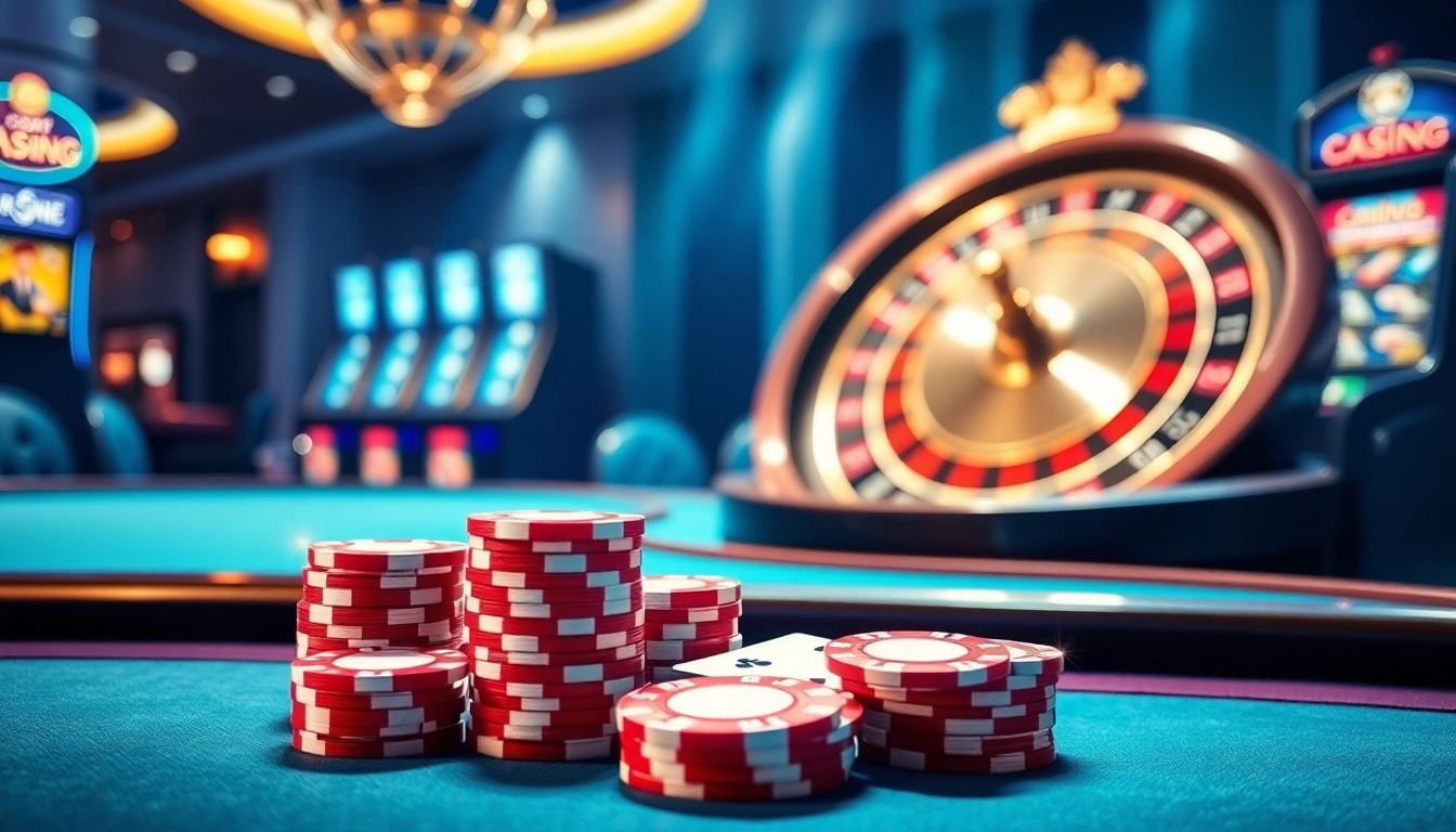 Players enjoying an exhilarating game at GG88's luxurious casino table with chips and cards.