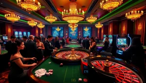 Players enjoying excitement at the 789win club with vibrant casino tables and games.