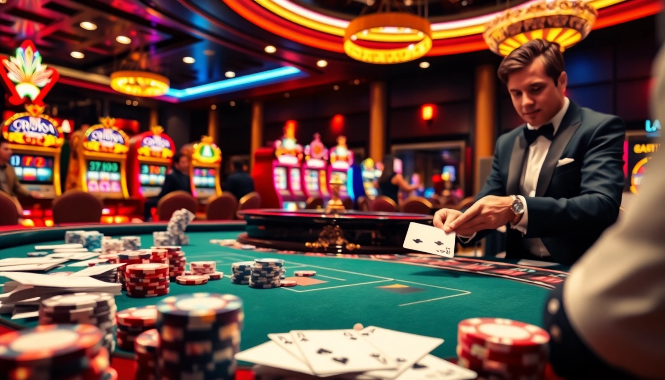 Engaged players at a luxurious casino table, showcasing action related to QQ888 gambling excitement.