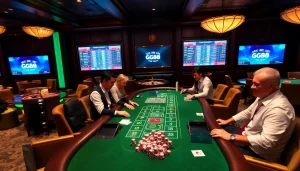 Engaged players at GG88 live casino table enjoying a thrilling game of baccarat.