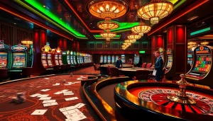 Players enjoying games at a luxurious casino, showcasing the excitement of BL555's gaming experience.