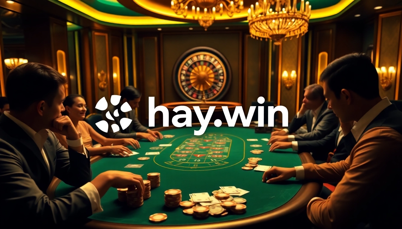 Experience the thrill of hay.win with engaging poker gameplay in a luxurious casino setting.