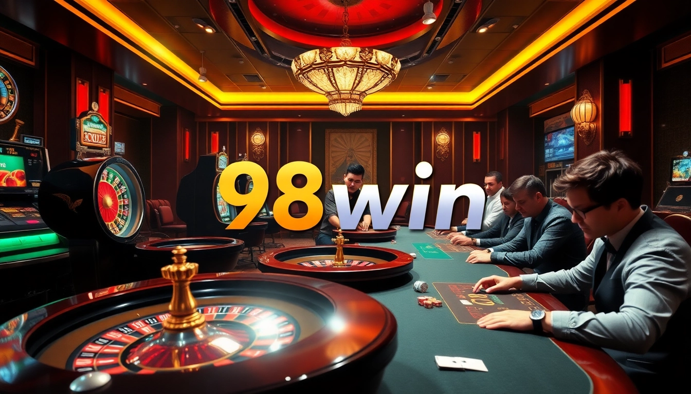 Experience the thrill of gaming at 98win with vibrant slots and poker tables.