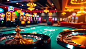 Experience the thrill of gambling at ALO 789 with vibrant casino visuals and elegant gaming tables.