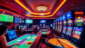 Engaging online gaming interface at bk860s.com featuring vibrant casino elements and excited players.