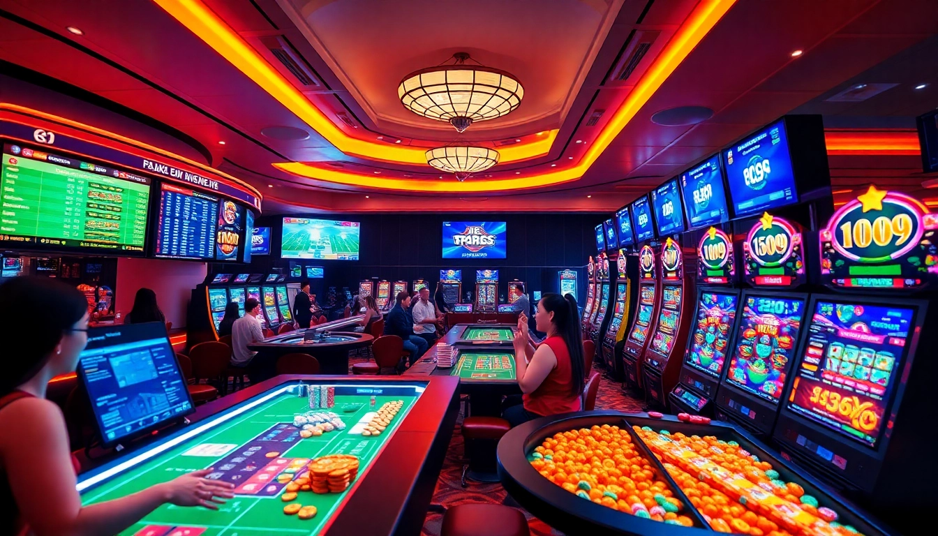 Engaging online gaming interface at bk860s.com featuring vibrant casino elements and excited players.