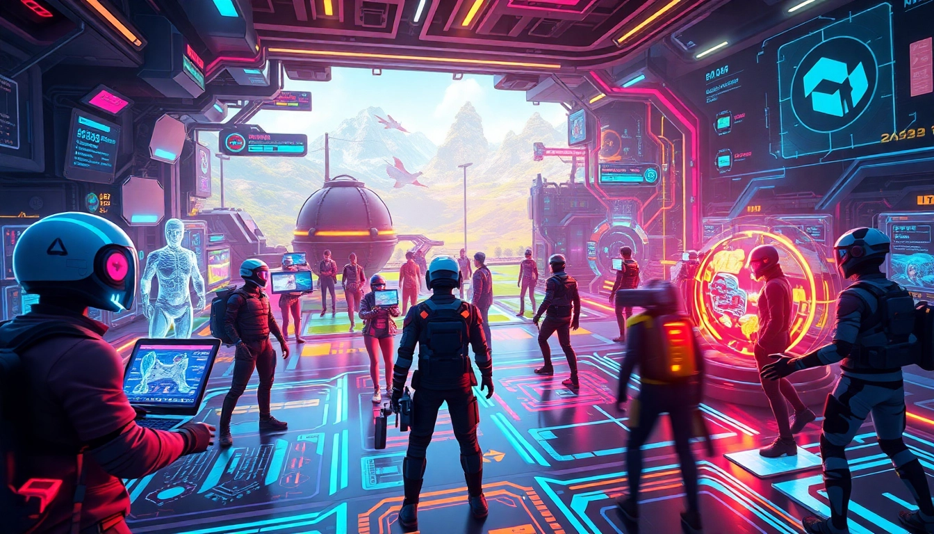 Experience the power of game ai in an advanced gaming environment with vibrant characters and digital landscapes.