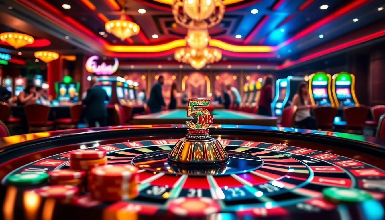 Experience the thrill of gambling with Casino 5MB, showcasing excitement at roulette tables.